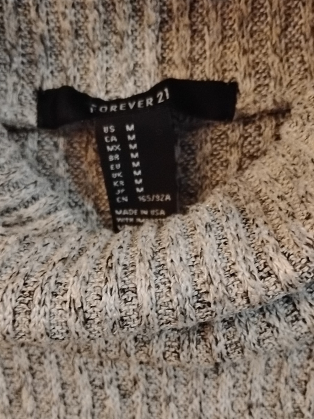 Forever 21 Men’s Light Grey Ribbed Turtleneck Sweater